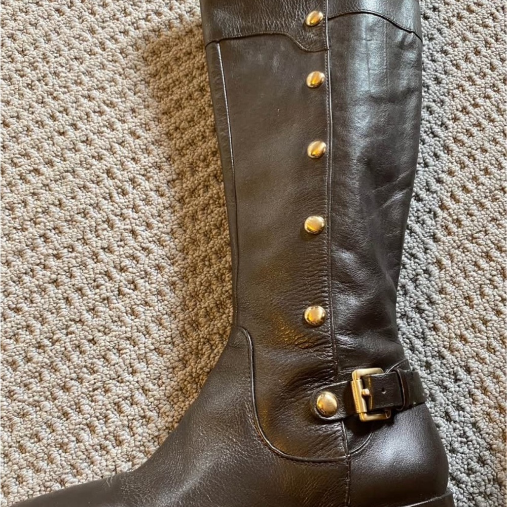 Elegant Brown Leather Knee-High Boots